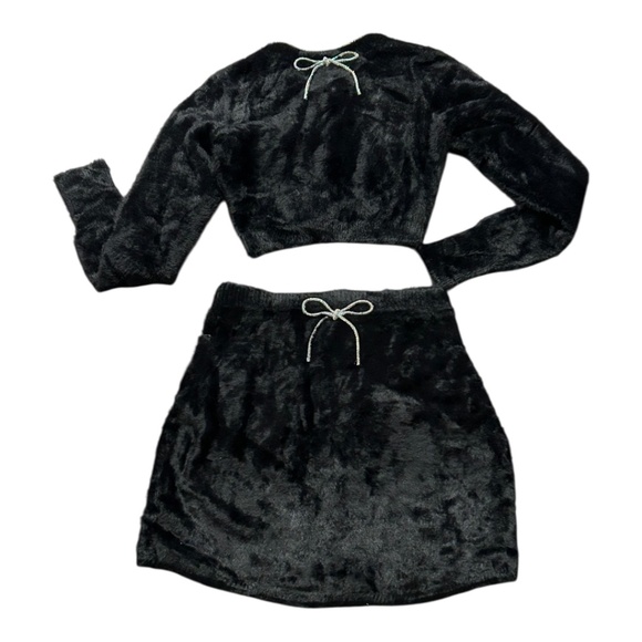 NWT For Love and Lemons Fur Mini Skirt Shirt Set Size S New with Tag - Picture 7 of 7